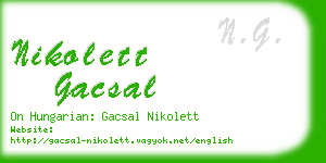 nikolett gacsal business card